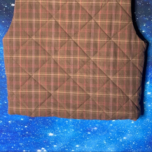 Gap- Brown Plaid Puff Vest size XLarge - Picture 8 of 11